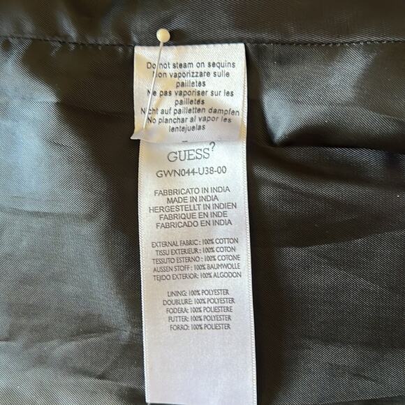 Guess Black Sequin Blazer Jacket Woman Size Small Satin Lined Special Occasion - Picture 8 of 12